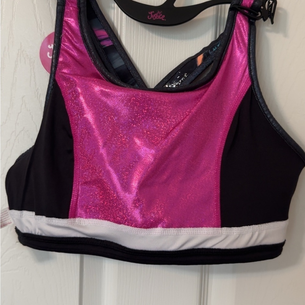 Justice Blue and Purple Sports Bra Reversible - Picture 5 of 8